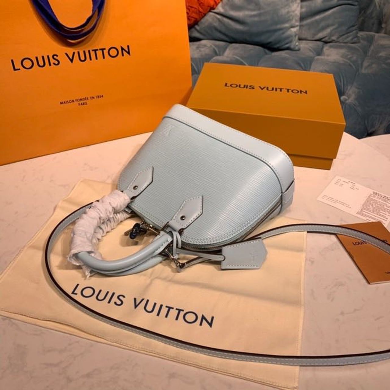 LV Alma GLAMI Epi Seaside Blue For Women, WomenÃ¢â‚¬â„¢s Handbags, Shoulder And Crossbody Bags 9.2in/23.5cm LV M56206