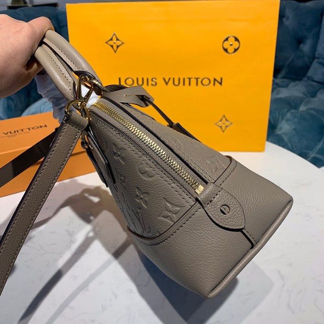 LV Neo Alma GLAMI Monogram Empreinte Galet Grey For Women,  Shoulder And Crossbody Bags 9.8in/25cm LV