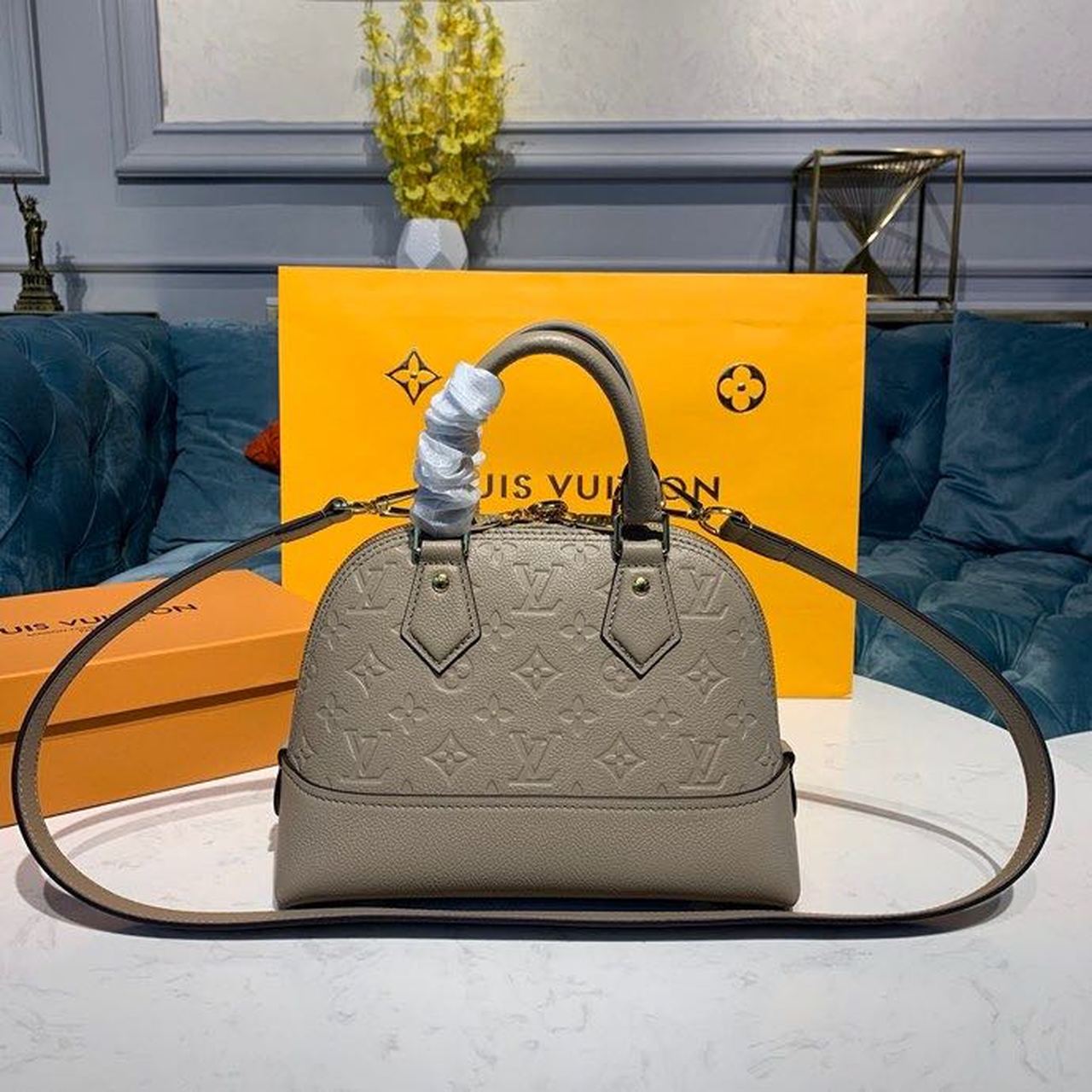 LV Neo Alma GLAMI Monogram Empreinte Galet Grey For Women,  Shoulder And Crossbody Bags 9.8in/25cm LV