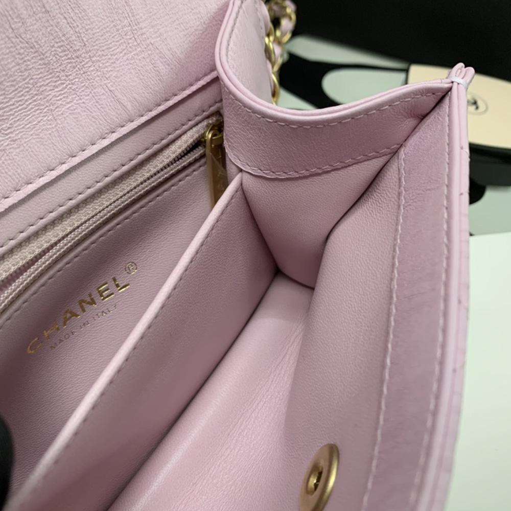 Chanel Mini Flap Bag Pink with too handle
