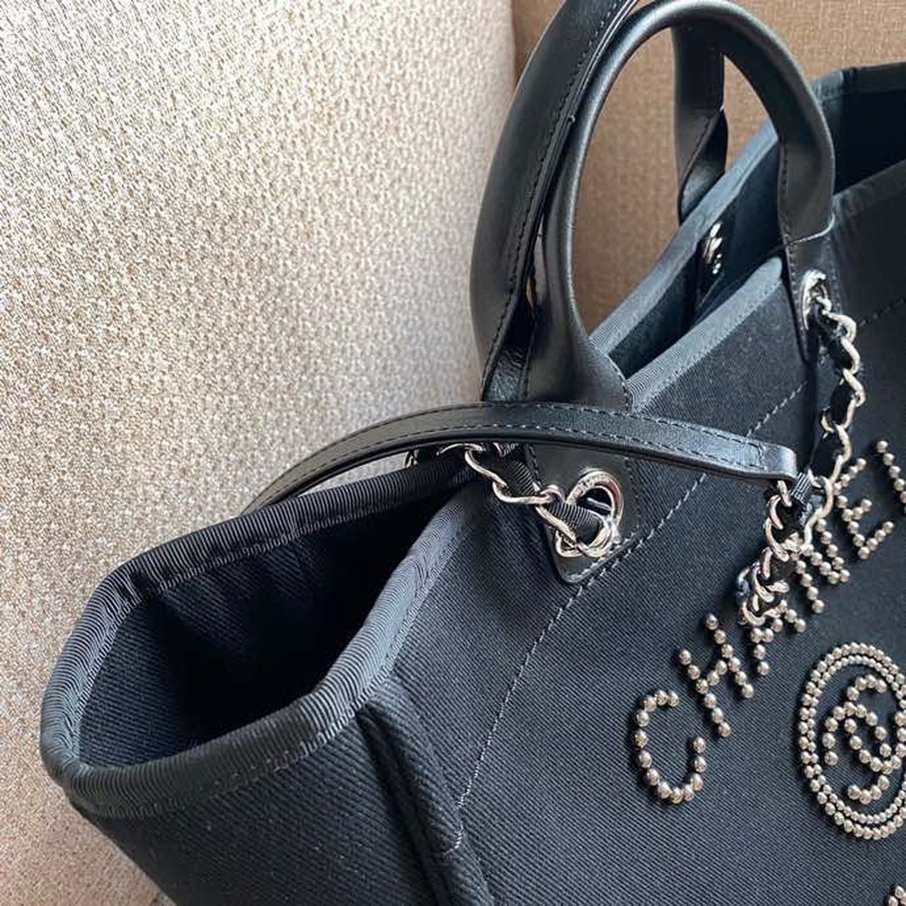 CHL Large Deauville Pearl Tote Bag Black For Women Handbags, Shoulder Bags 15in/38cm A66941