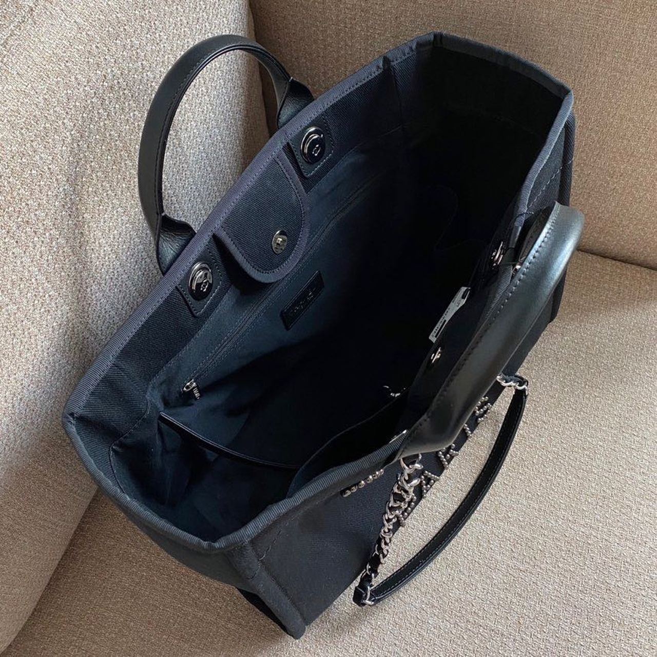 CHL Large Deauville Pearl Tote Bag Black For Women Handbags, Shoulder Bags 15in/38cm A66941
