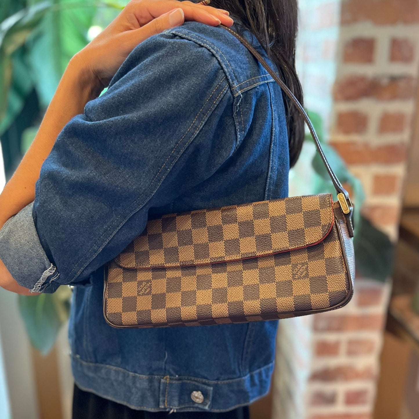 LOUIS VUITTON Recoleta Damier Ebene Canvas Shoulder Bag