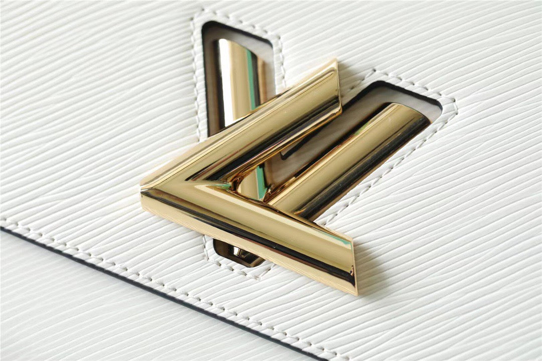 LV Twist MM Epi White For Women, WomenÃ¢â‚¬â„¢s Bags, Shoulder And Crossbody Bags 9.1in/23cm LV M55513