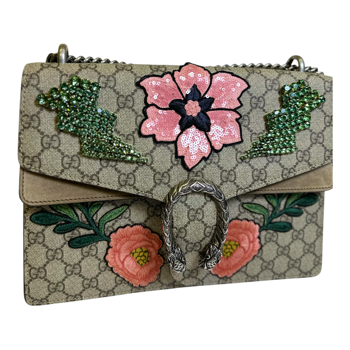 GLM-- Dionysus Bag Embellished GG Coated Canvas Medium