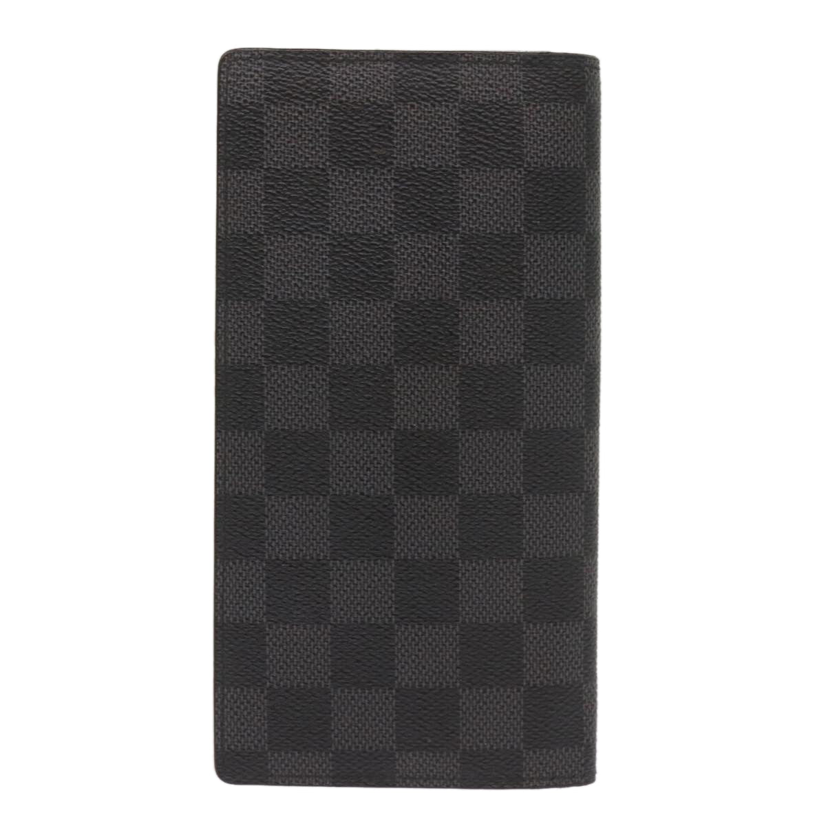 Sophisticated Black Damier Graphite Long Wallet with Multiple Compartments and Card Slots