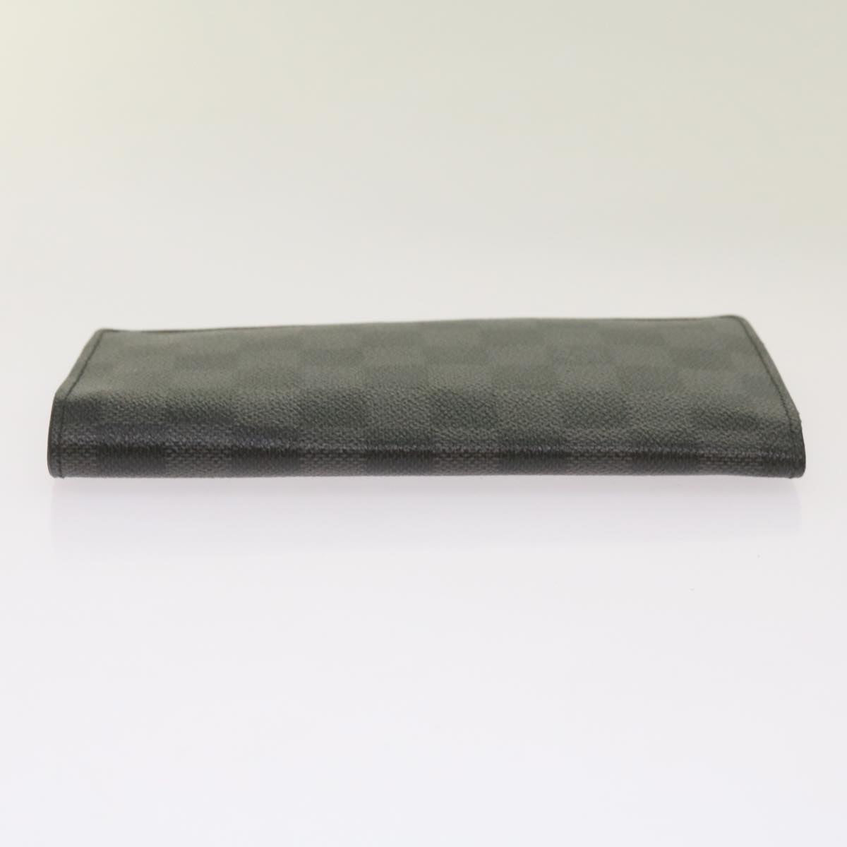 Sophisticated Black Damier Graphite Long Wallet with Multiple Compartments and Card Slots