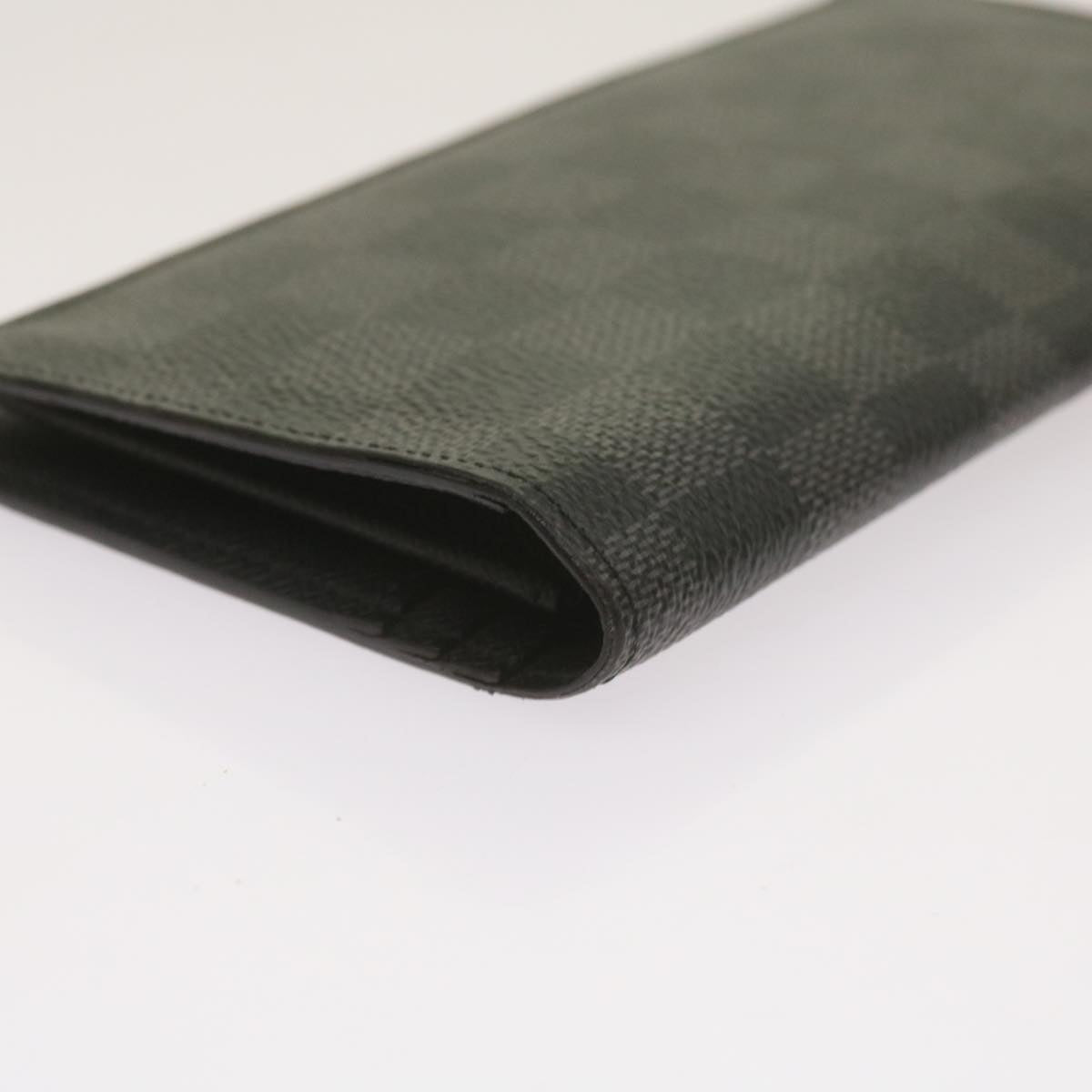 Sophisticated Black Damier Graphite Long Wallet with Multiple Compartments and Card Slots
