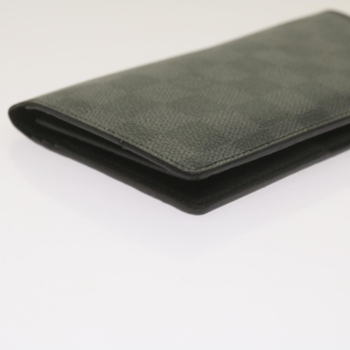 Sophisticated Black Damier Graphite Long Wallet with Multiple Compartments and Card Slots