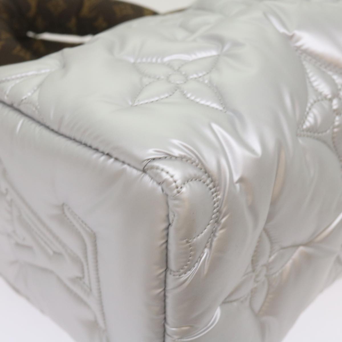 Silver Synthetic Shoulder Bag with Adjustable Strap and Dust Bag