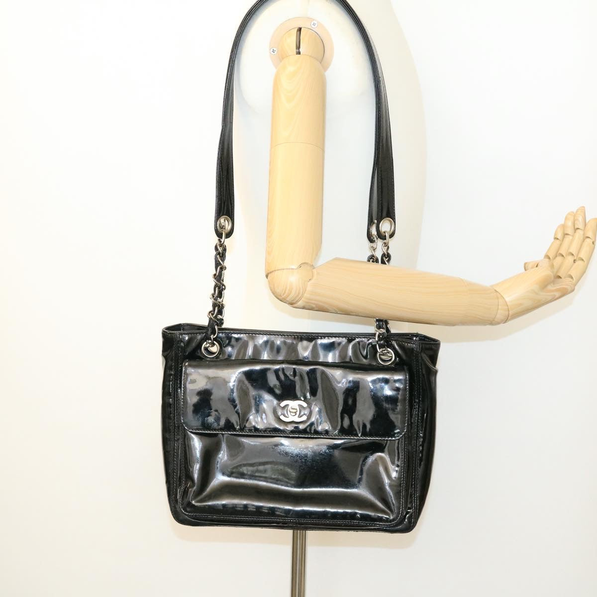 Chanel Black Patent Leather Shoulder Bag by Chanel