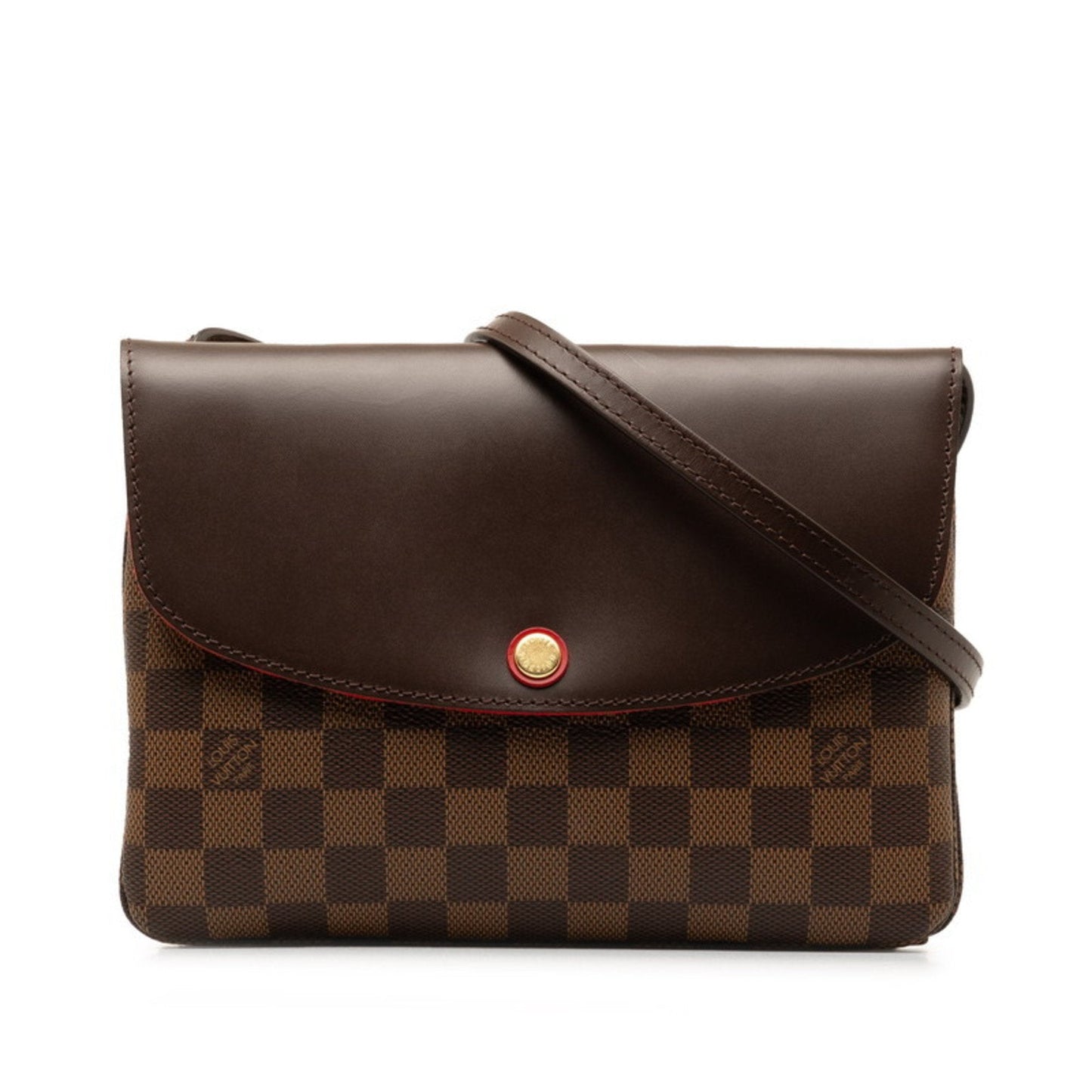 Brown Canvas Shoulder Bag with Zipper Closure