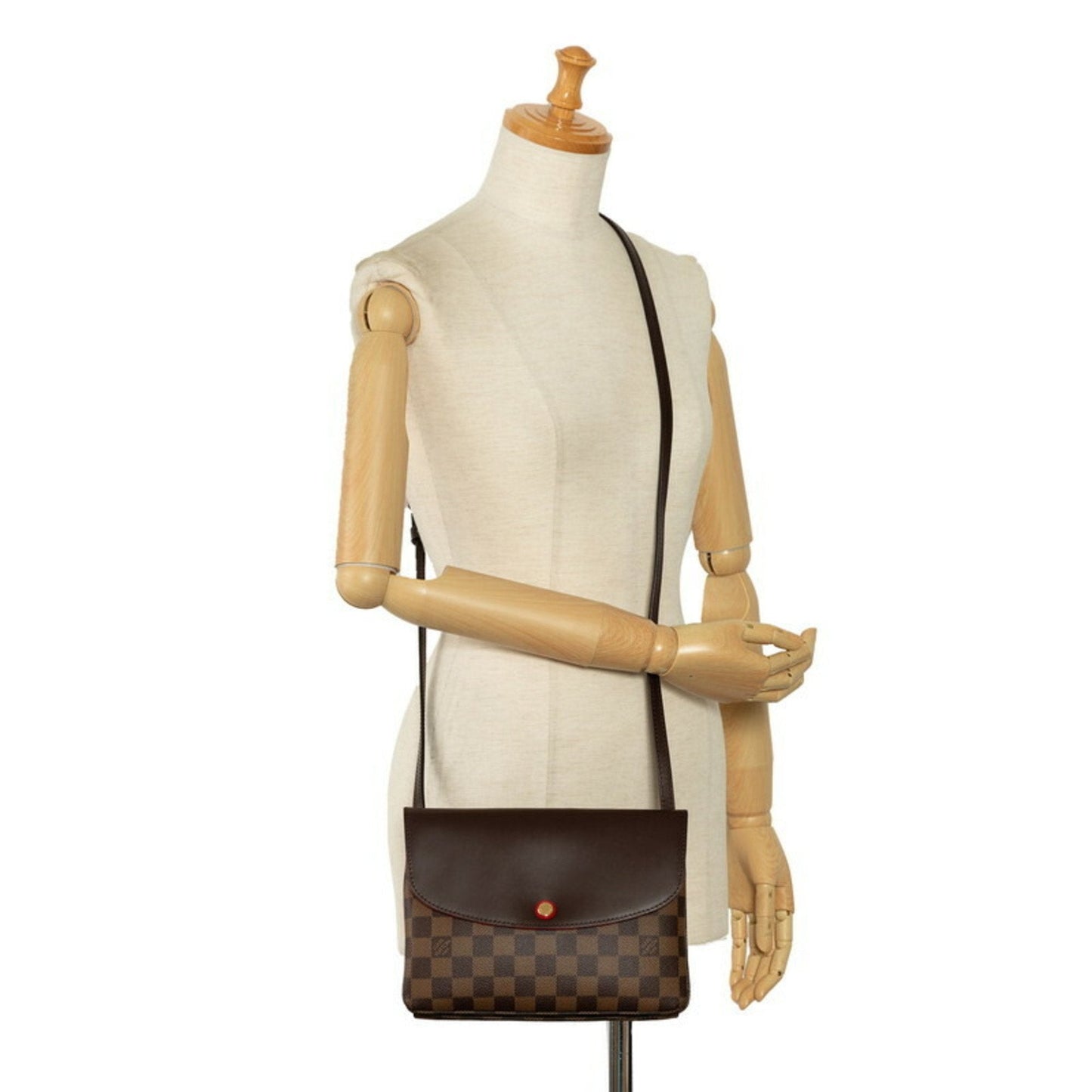 Brown Canvas Shoulder Bag with Zipper Closure