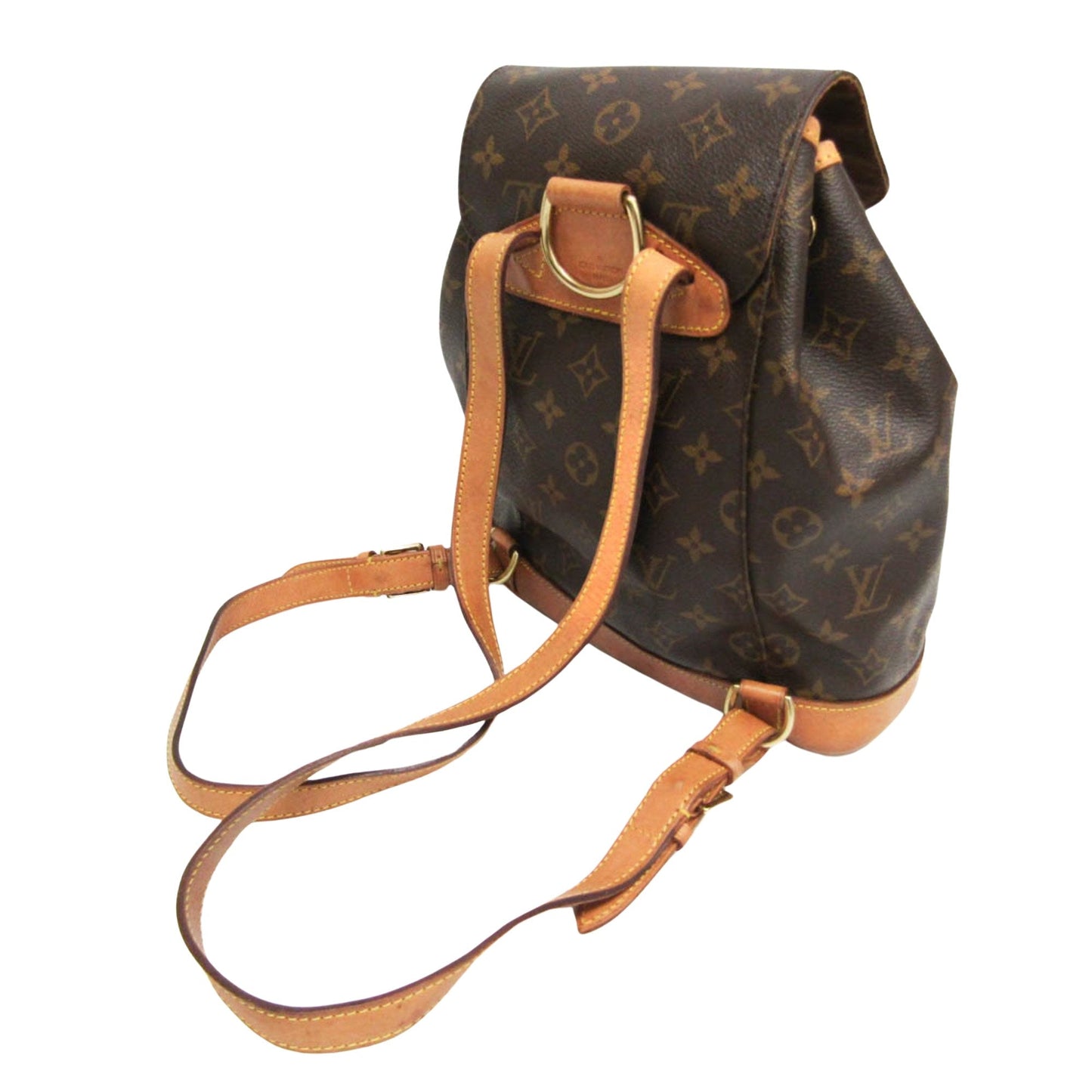 Chic Monogram Canvas Backpack with Natural Leather Accents
