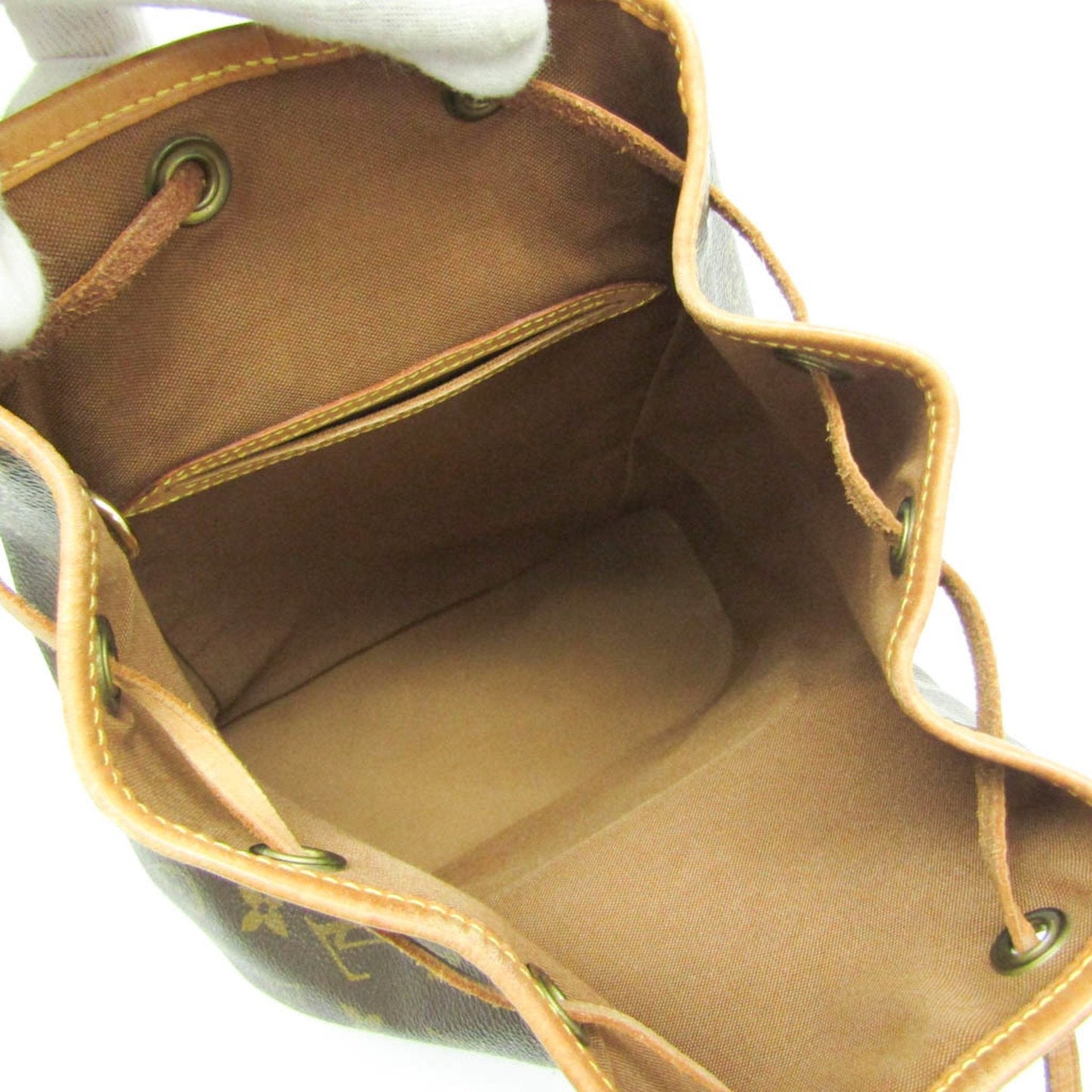 Chic Monogram Canvas Backpack with Natural Leather Accents