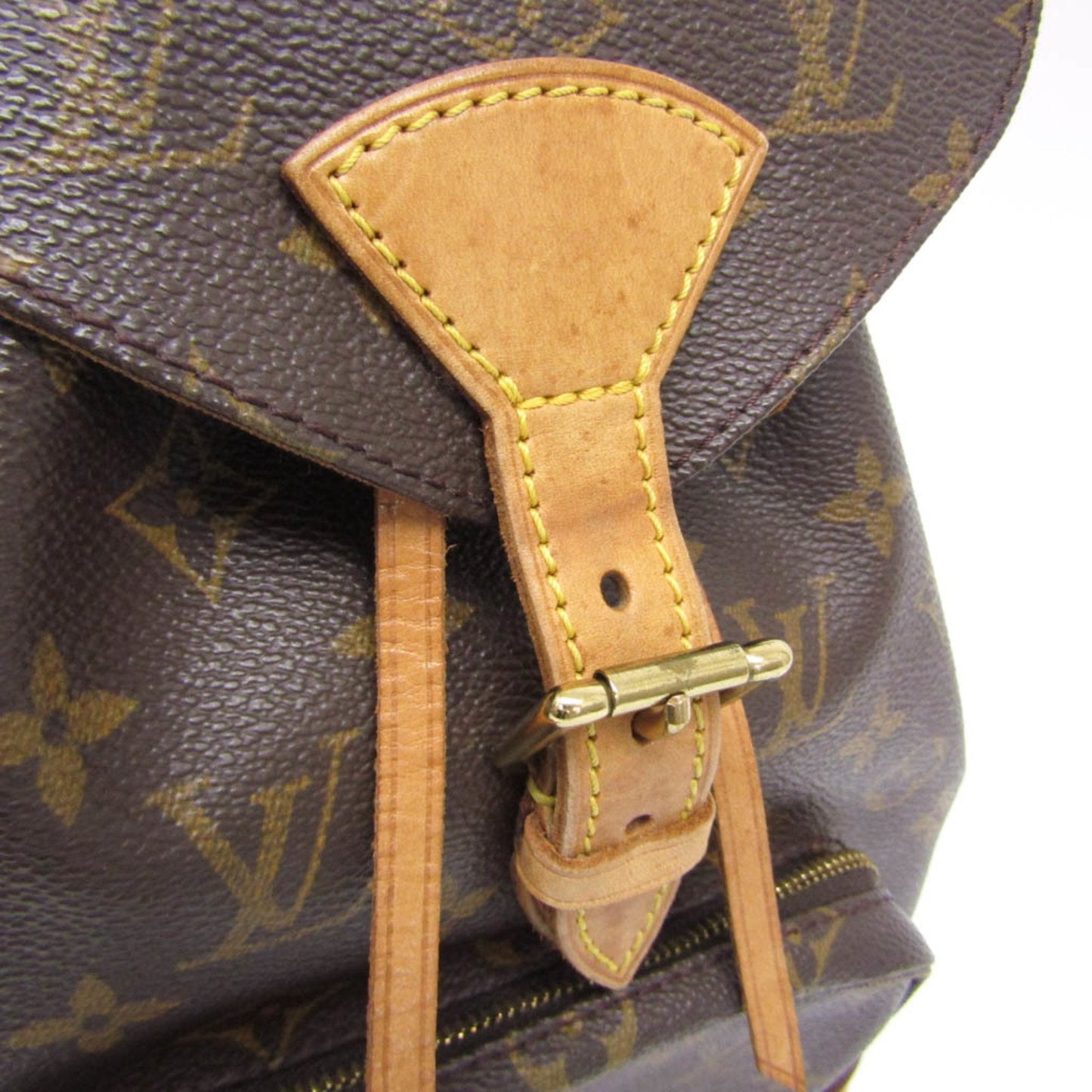Chic Monogram Canvas Backpack with Natural Leather Accents