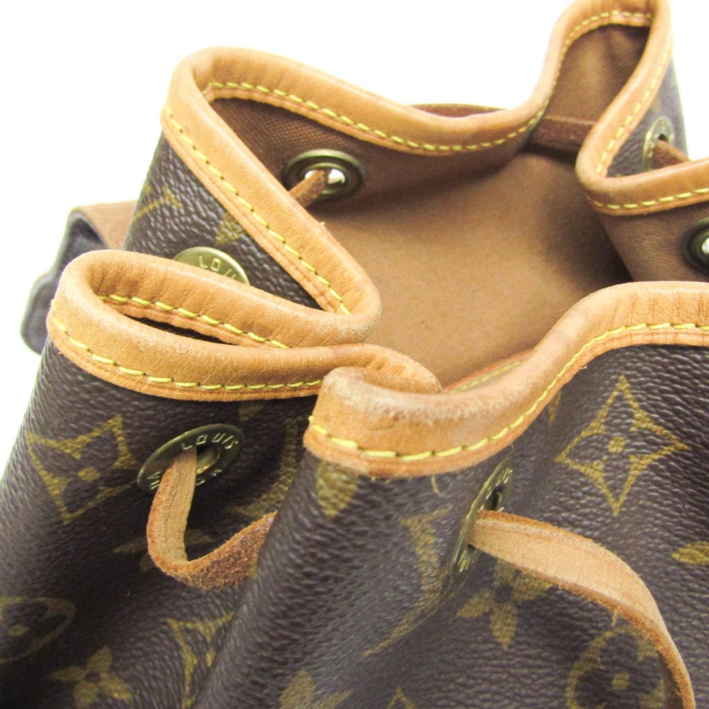 Chic Monogram Canvas Backpack with Natural Leather Accents