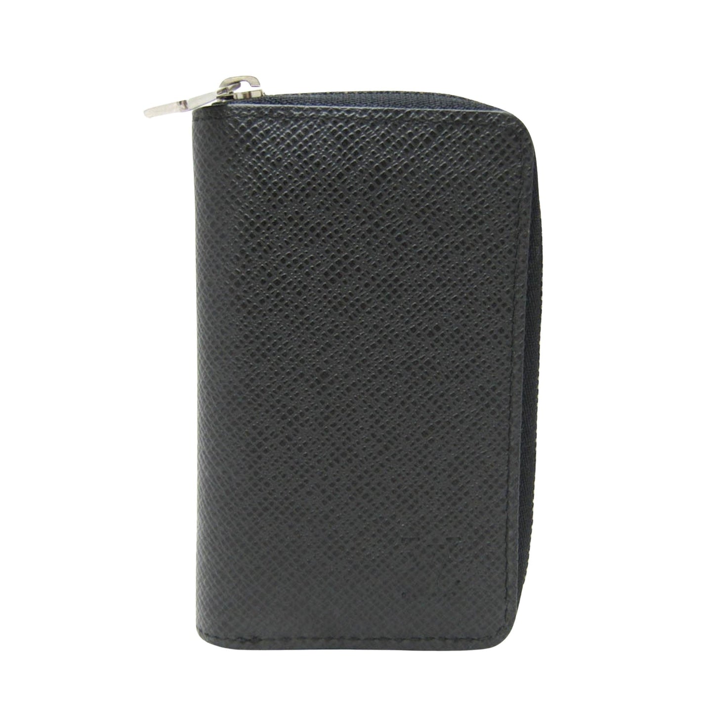 Leather Coin Purse with Zipper Closure and Card Slots