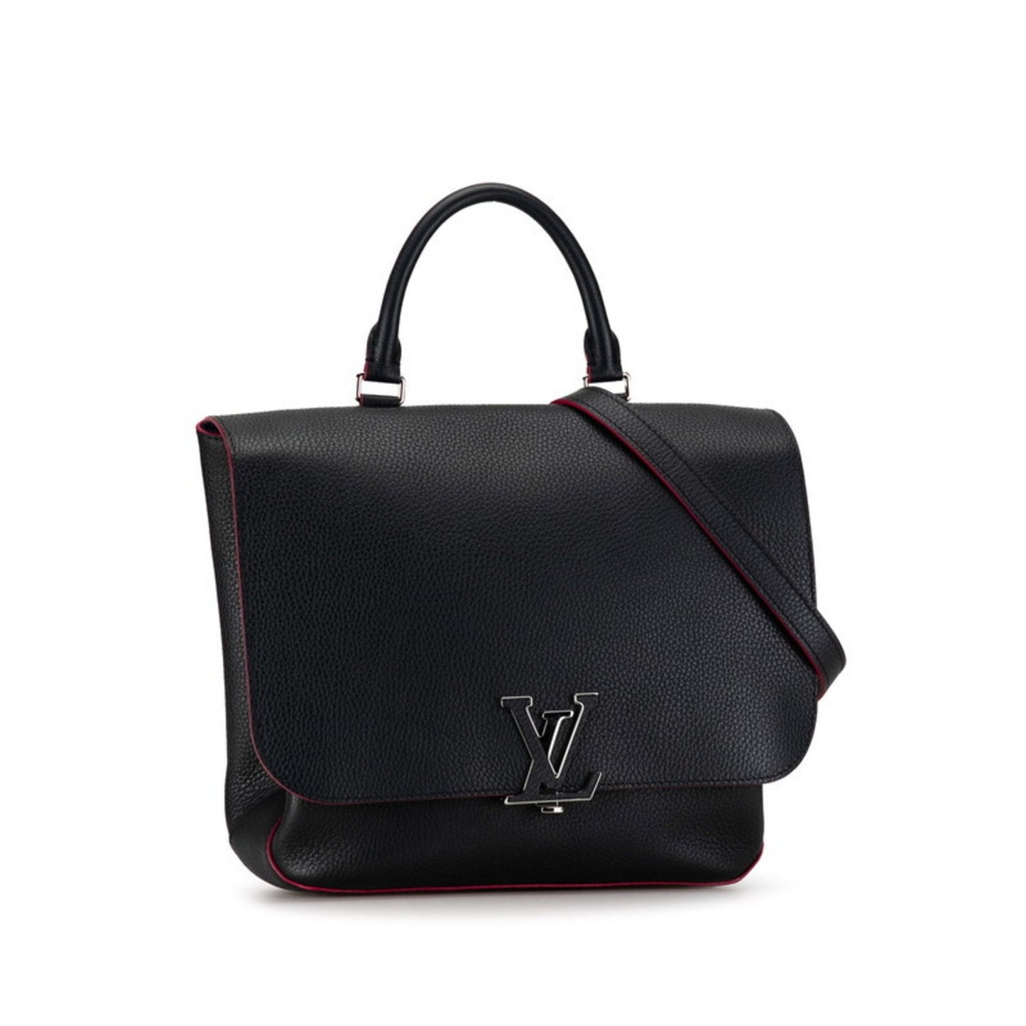Navy Leather Shoulder Bag with Dust Bag and Strap