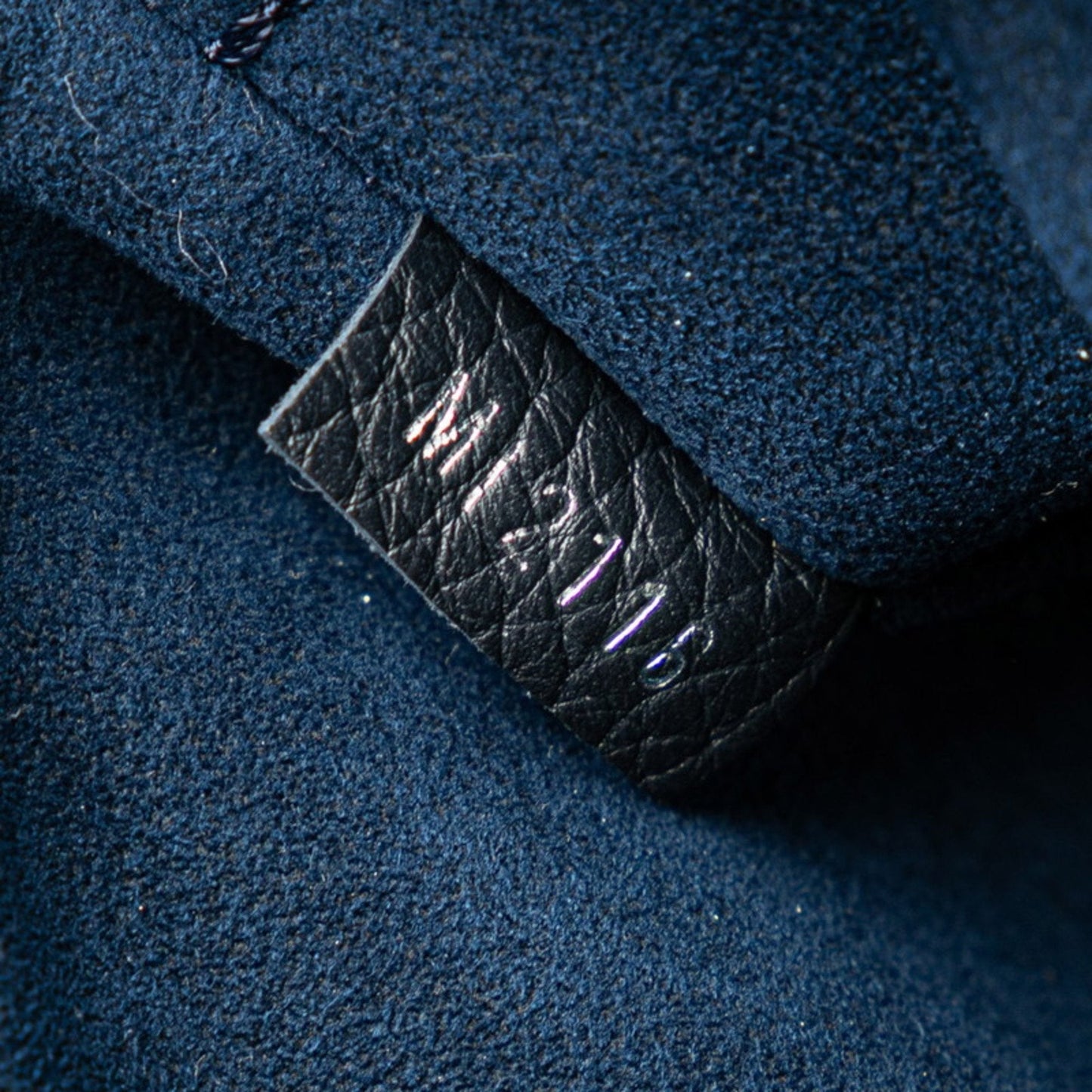 Navy Leather Shoulder Bag with Dust Bag and Strap