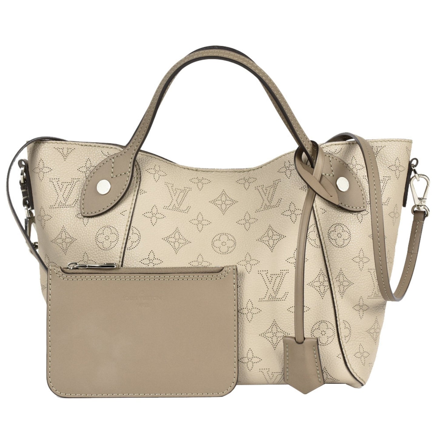 Chic and Practical Beige Leather Shoulder Bag with Detachable Strap