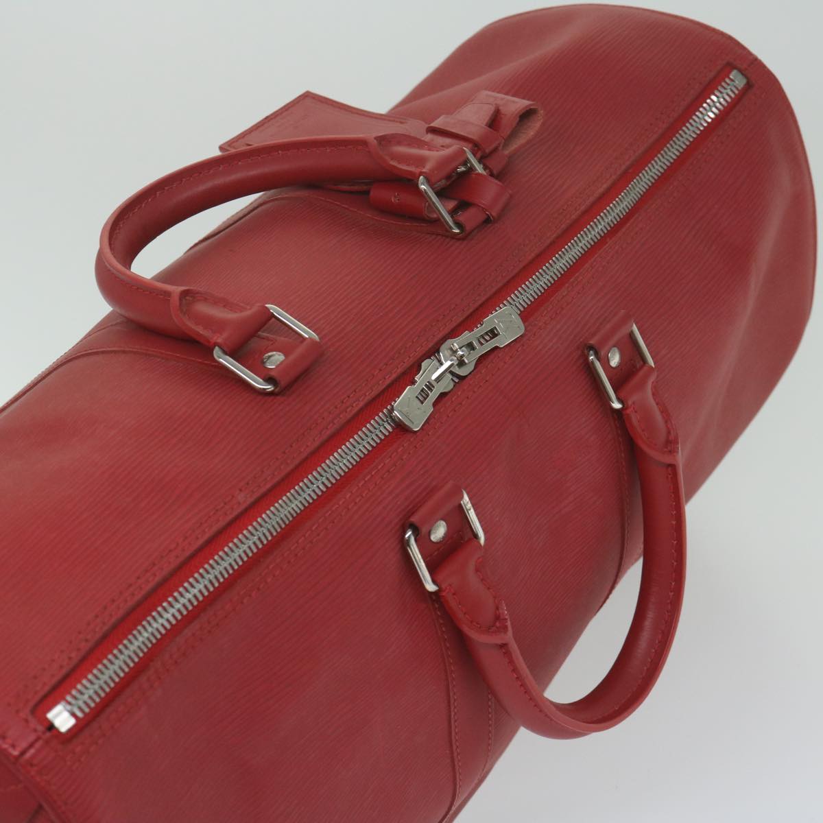 Vintage Epi Leather Travel Bag with Gilded Metal Finishes