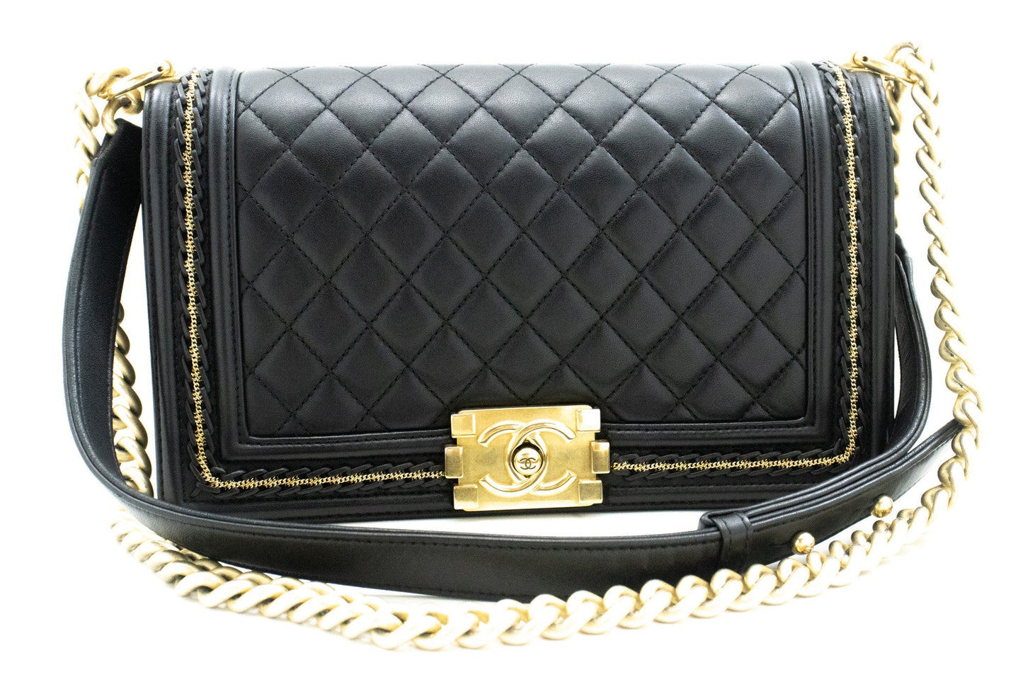 Chanel Luxury Black Leather Shoulder Bag