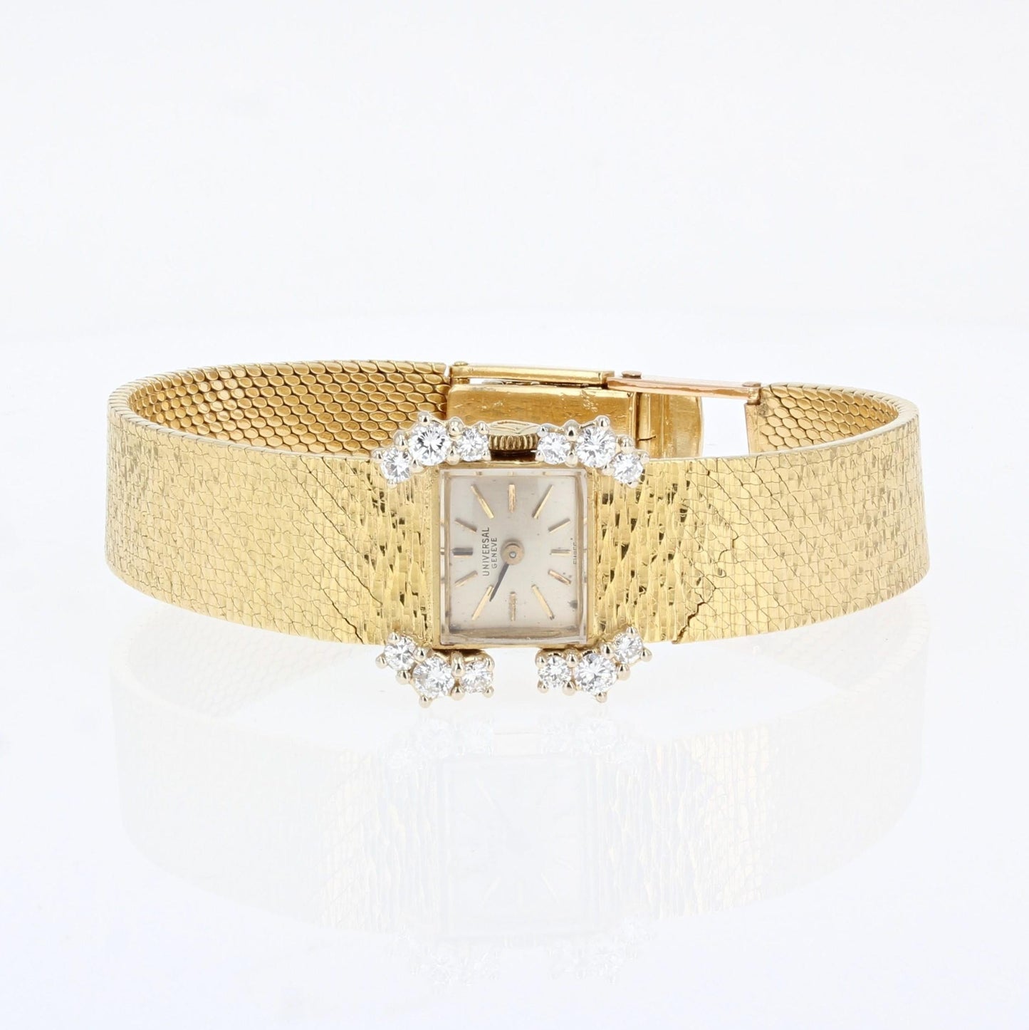 Retro Diamond 18 Karat Yellow Gold Lady's Watch