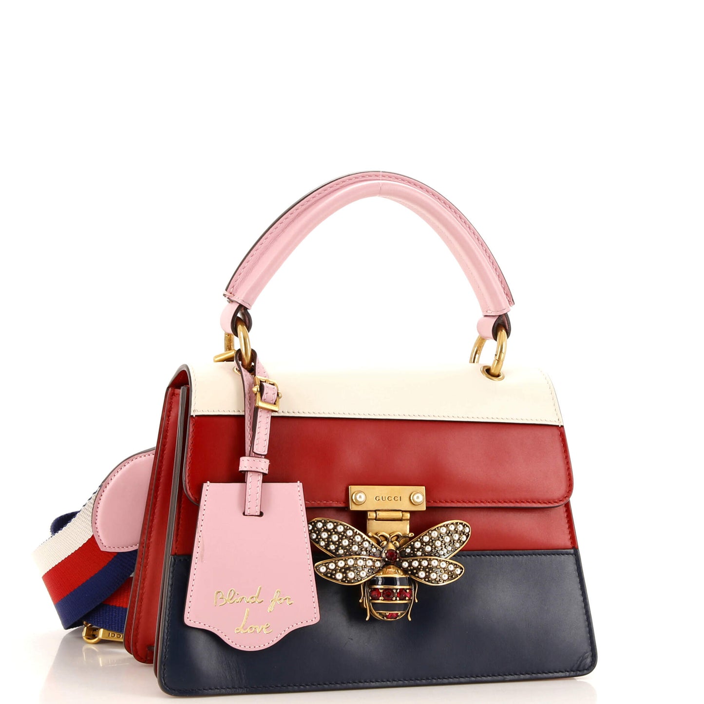 Queen Margaret Top Handle Bag Colorblock Leather Small