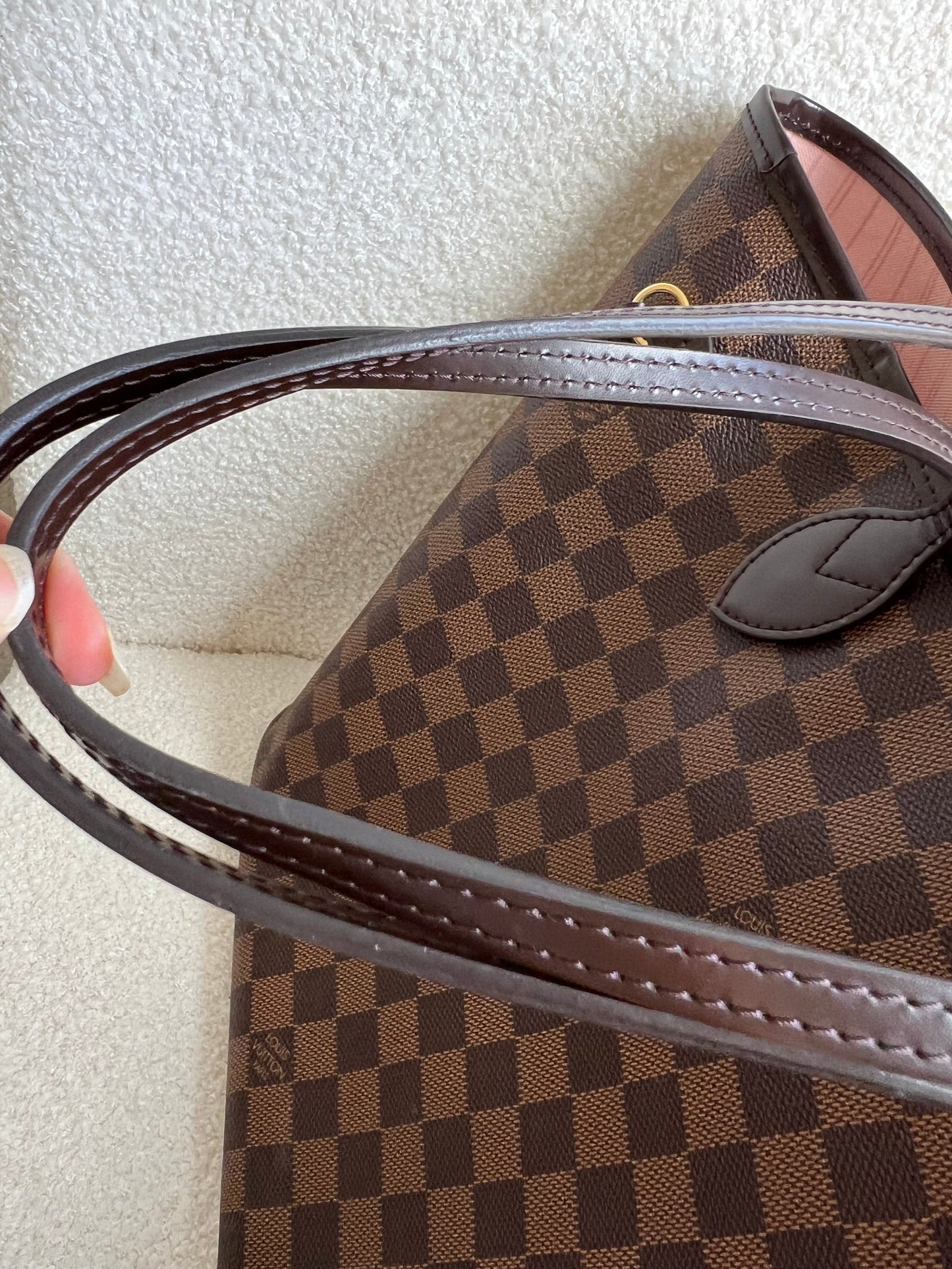 Louis Vuitton Neverfull MM Damier Ebene Rose Ballerine (RRP £1410)