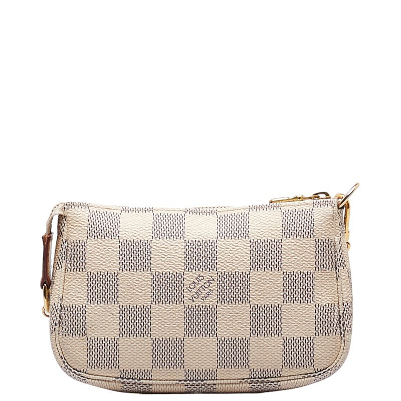 Louis Vuitton Damier Azur Mini Pochette Accessories Accessory Pochette N58010 White PVC Leather  Louis Vuitton