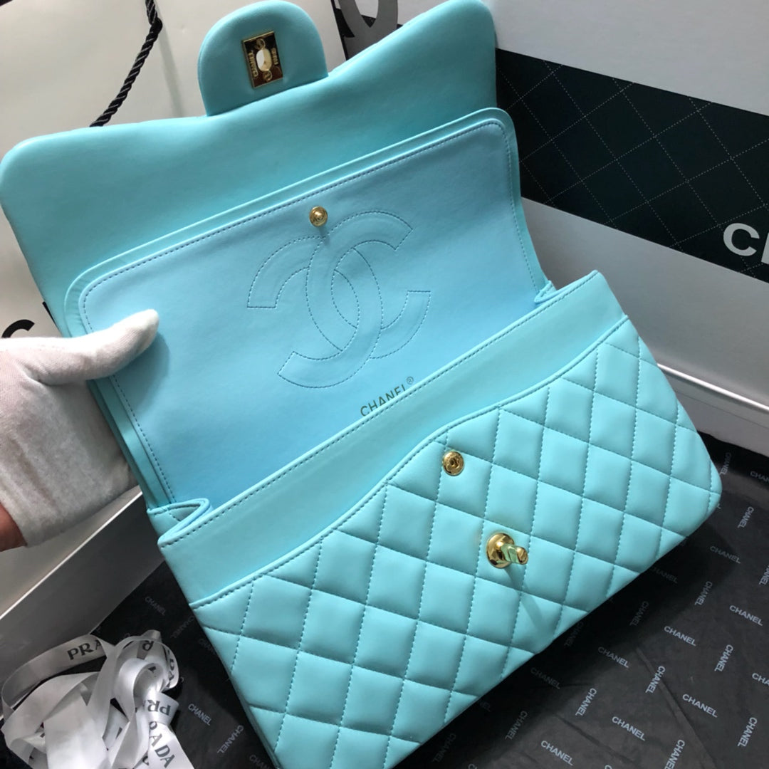 CHLLarge Classic Handbag Gold Hardware Blue For Women Handbags, Shoulder Bags 11.8in/30cm