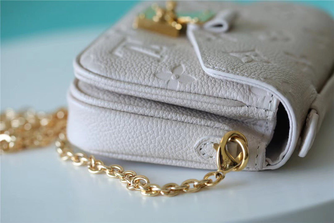 LV Micro Metis Monogram Empreinte Beige For Women, WomenÃ¢â‚¬â„¢s Handbags, Shoulder And Crossbody Bags 5.5in/14cm LV M81390