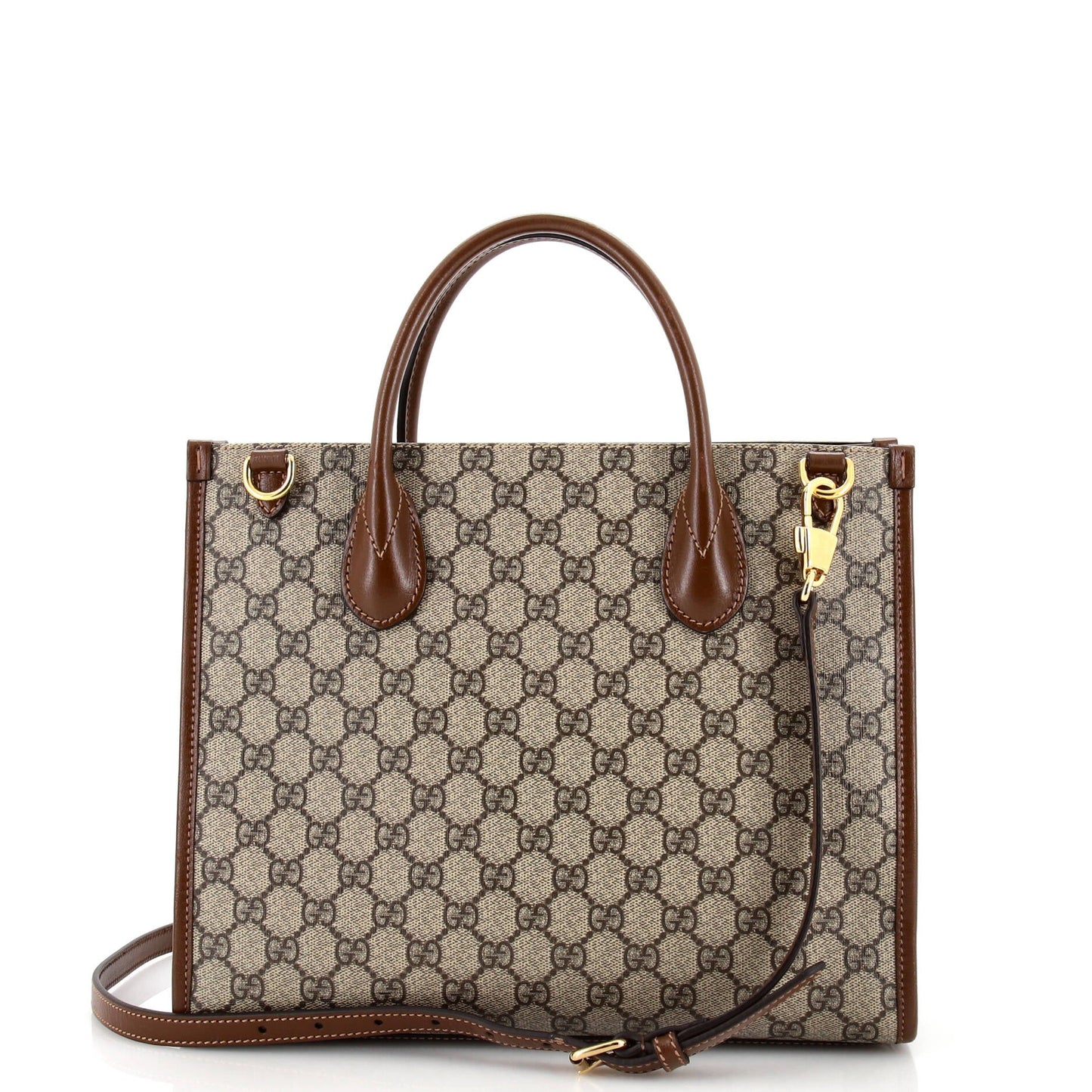Structured Top Handle Open Tote GG Coated Canvas Small