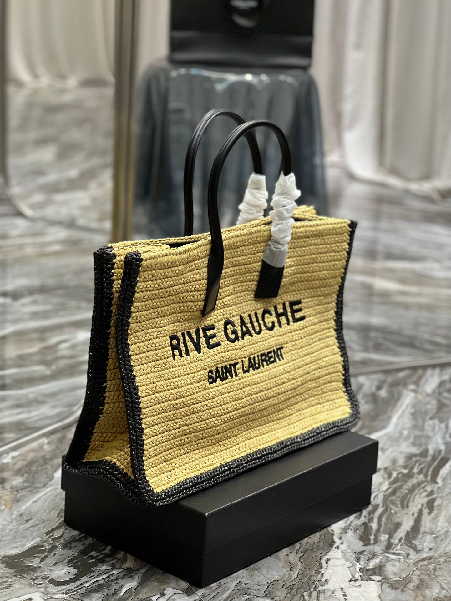 GLAMI Rive Gauche Tote Bag In Raffia For Women 18.9in/48cm YSL 685742GAAAG2099
