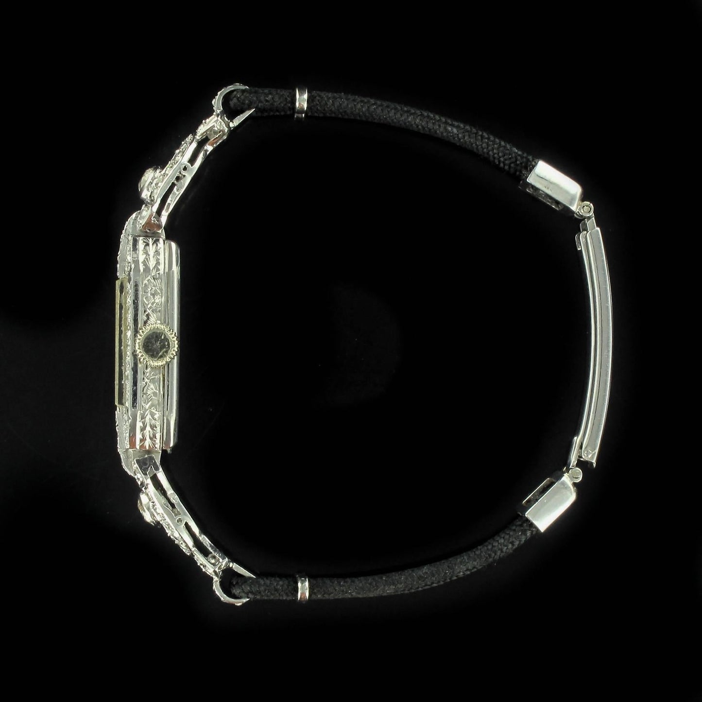 Ladies Platinum white gold Diamond French Art Deco Mechanical Wristwatch, 1925