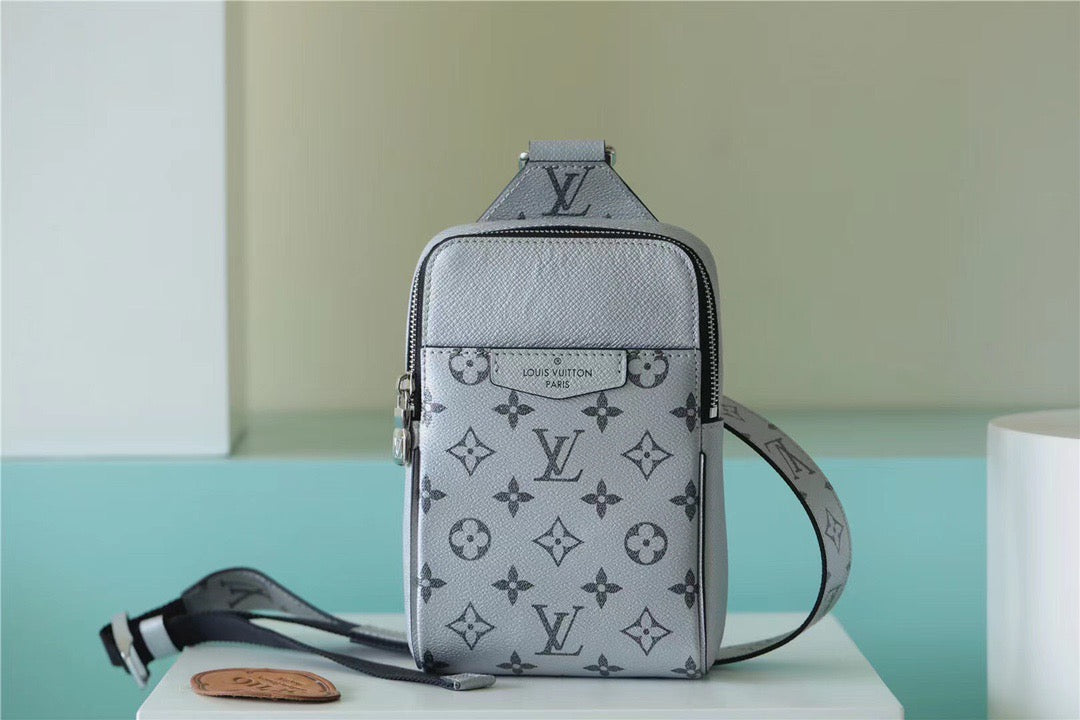 LV Outdoor Sling Bag Taigarama Gunmetal Gray For Men, Bags, Crossbody Bags 8.3in/21cm LVÃ‚Â 