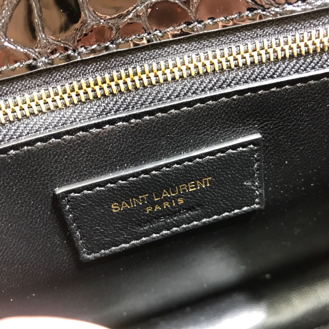 GLAMI Cassandra Small Crossbody Bag With Stone Print Black For Women 7.4in/19cm YSL