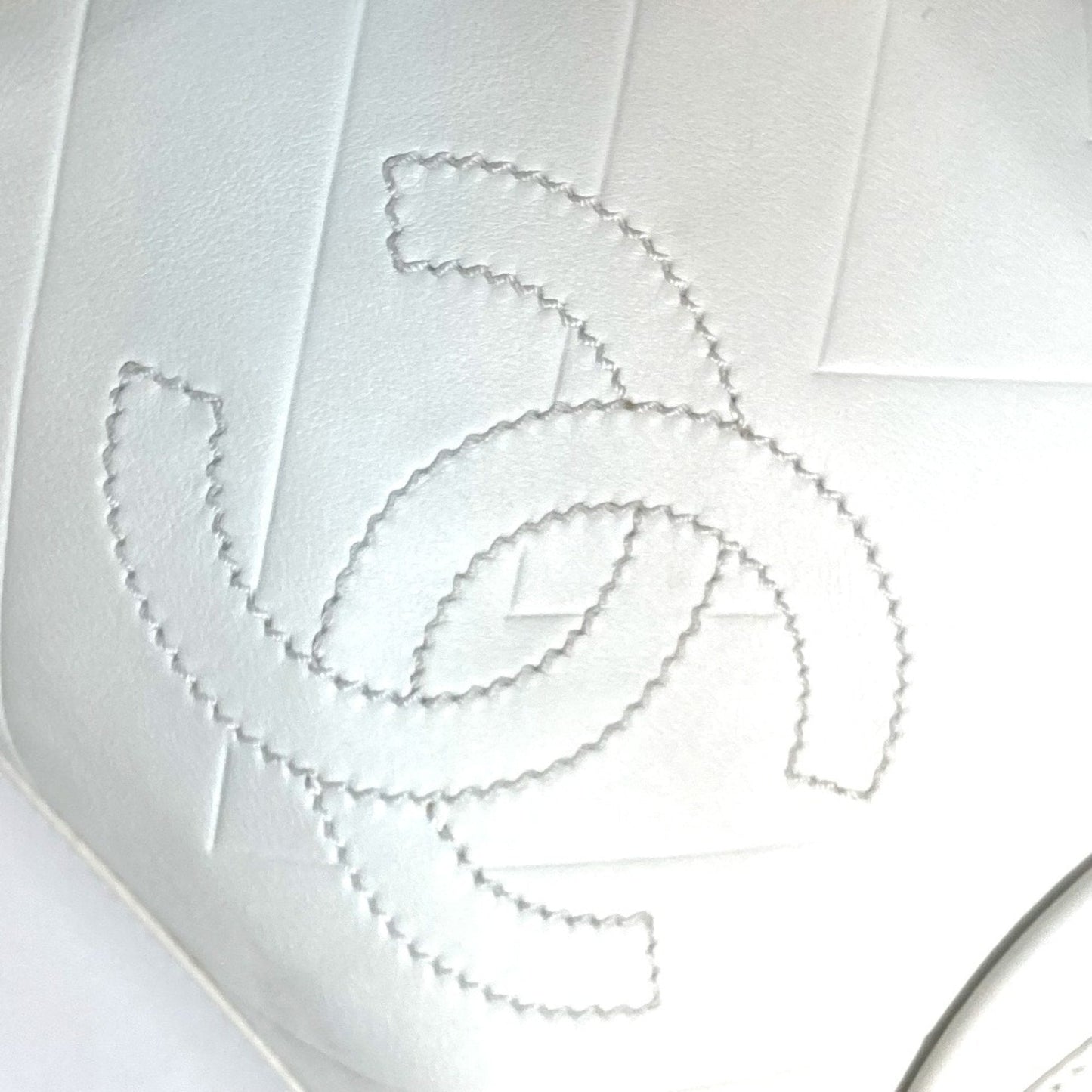 Chanel Quilted Bowling Bag White Leather