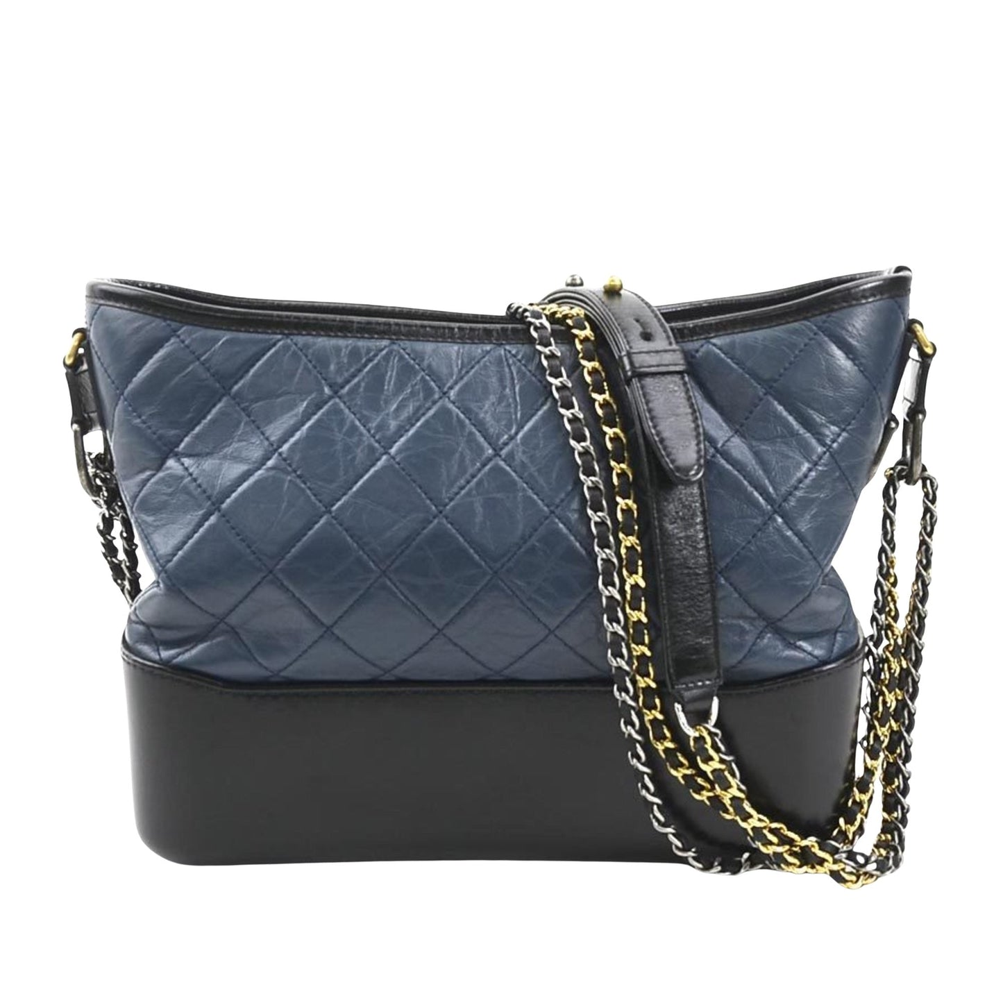 Chanel Chanel Quilted Leather Hobo Bag BlueBlack