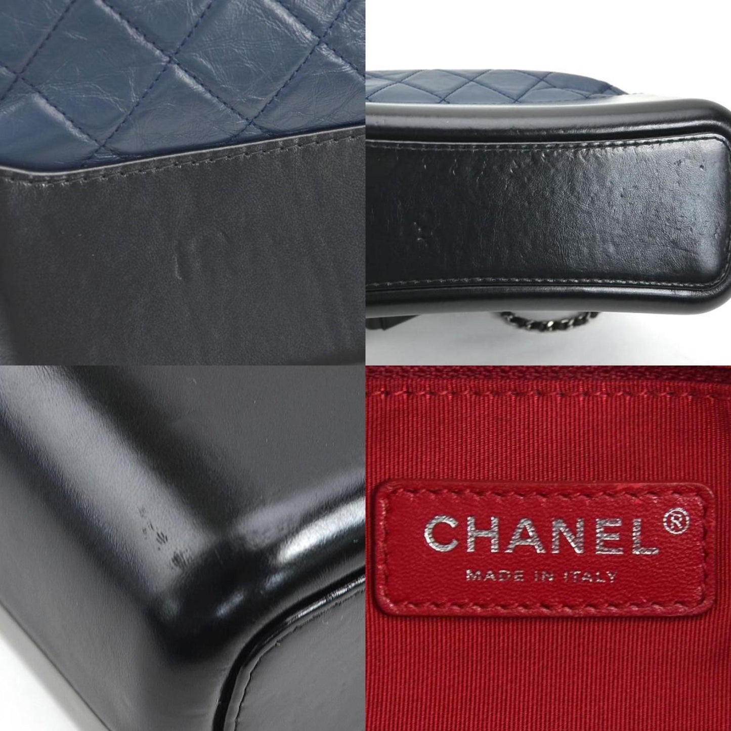 Chanel Chanel Quilted Leather Hobo Bag BlueBlack