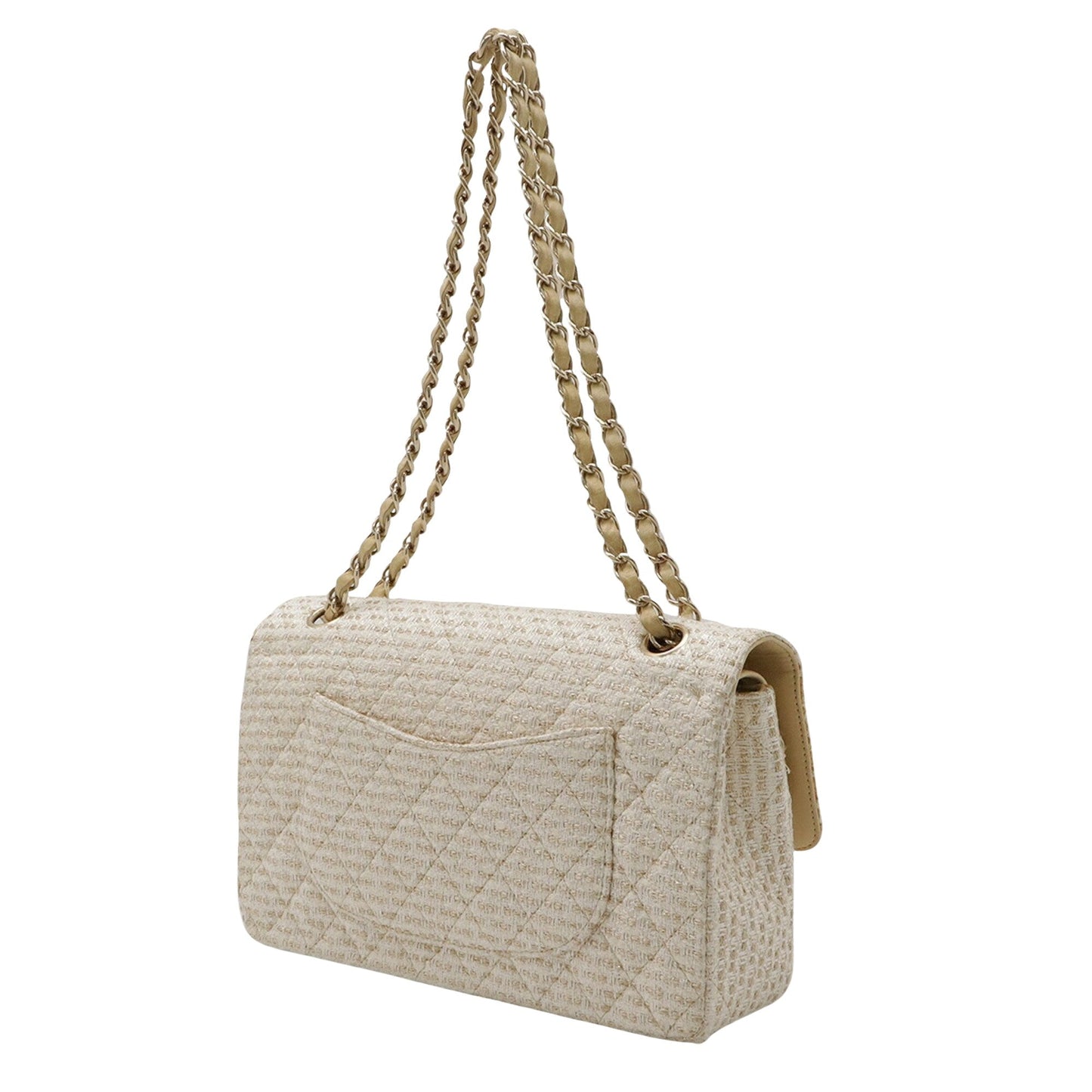 Chanel Classic Flap Bag Small Beige Tweed