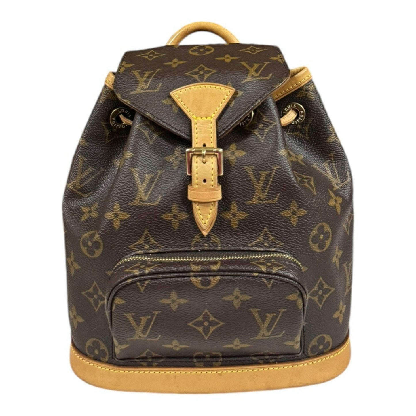 Canvas Montsouris Backpack with Leather Trim