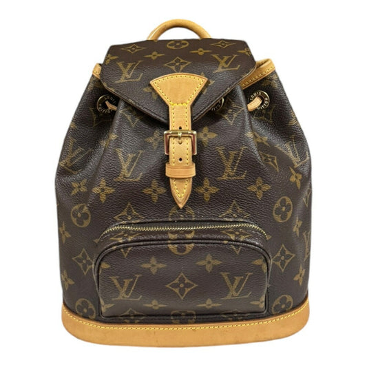 Canvas Montsouris Backpack with Leather Trim