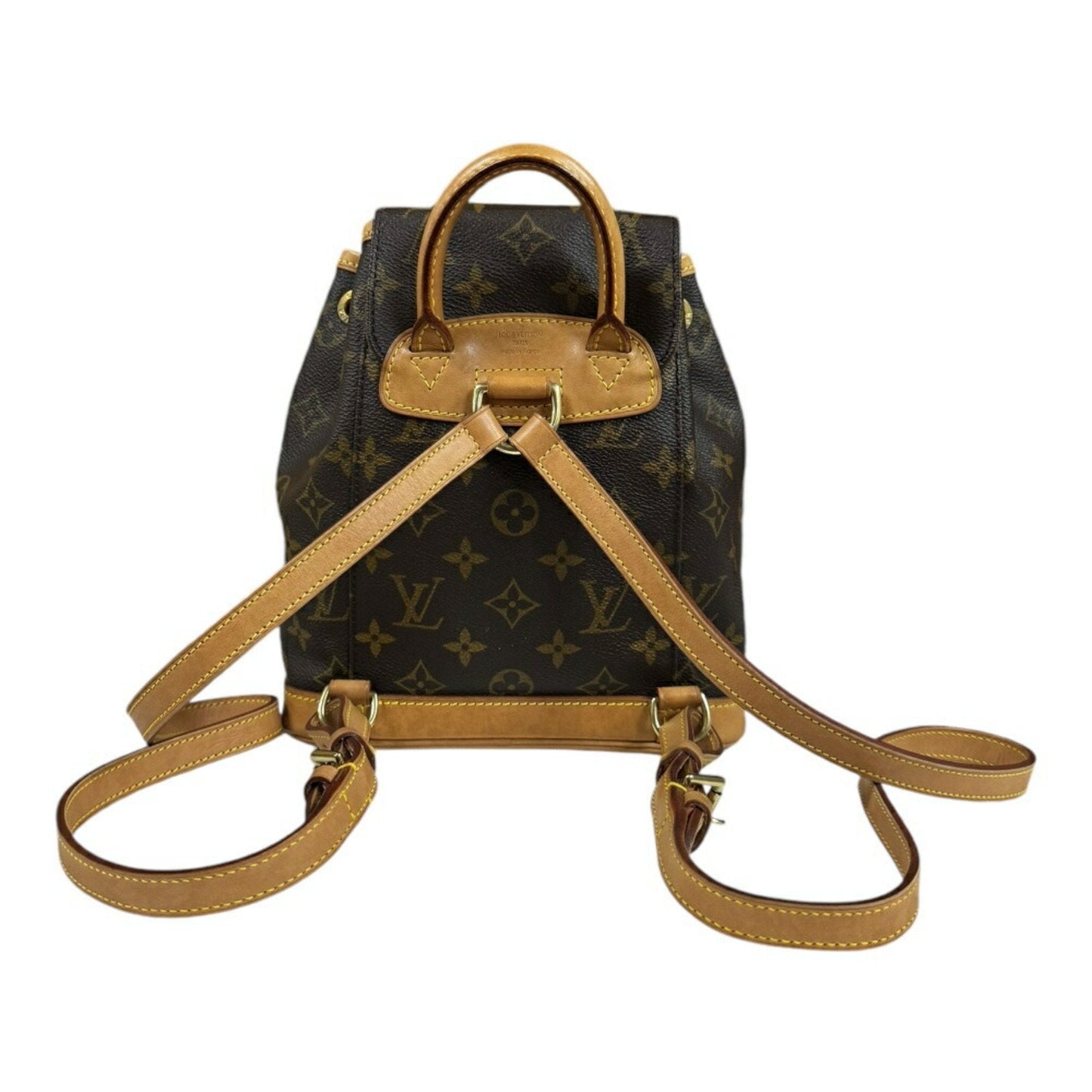 Canvas Montsouris Backpack with Leather Trim