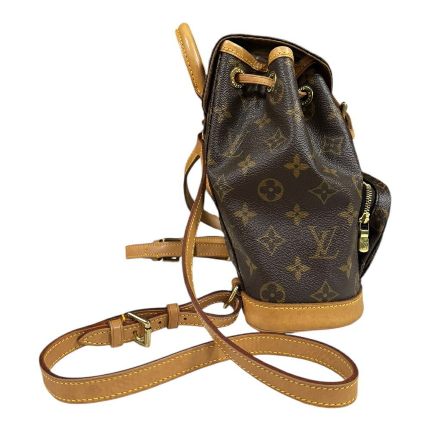 Canvas Montsouris Backpack with Leather Trim