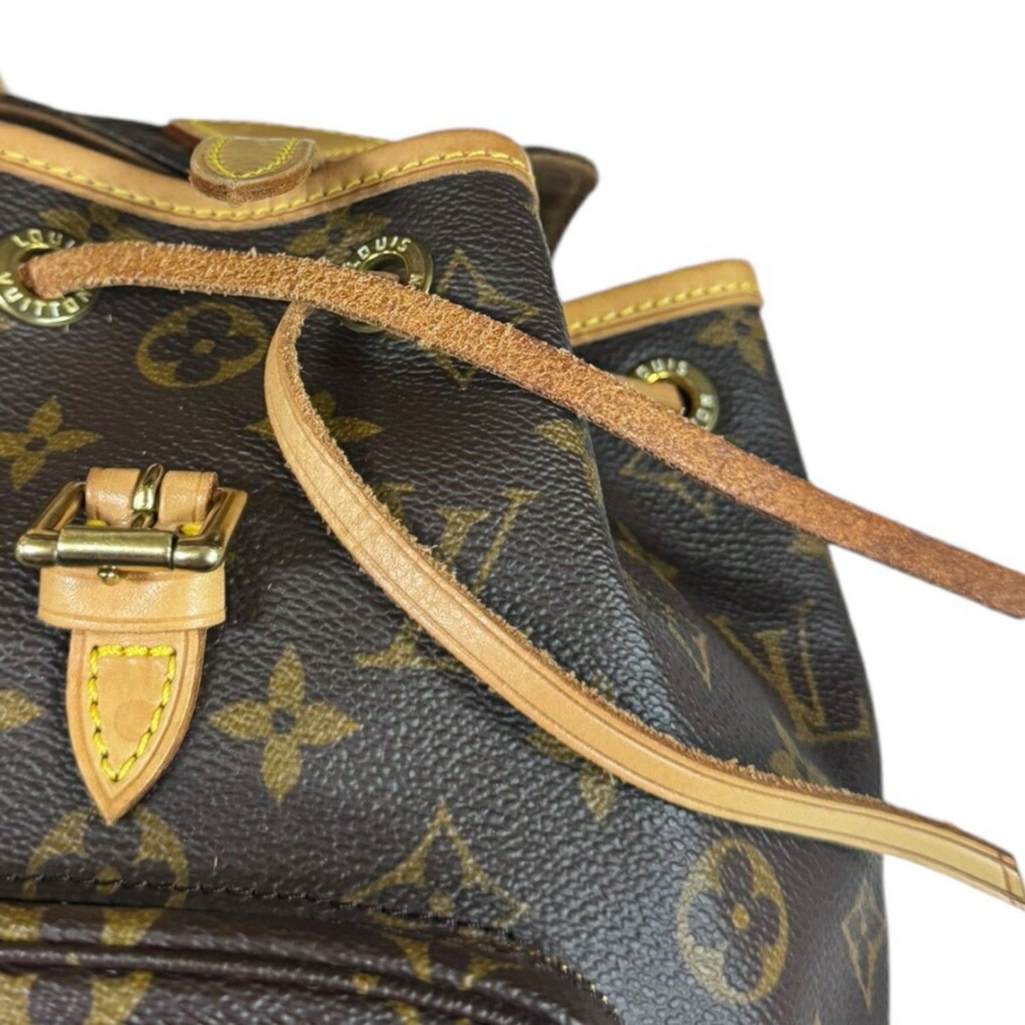 Canvas Montsouris Backpack with Leather Trim