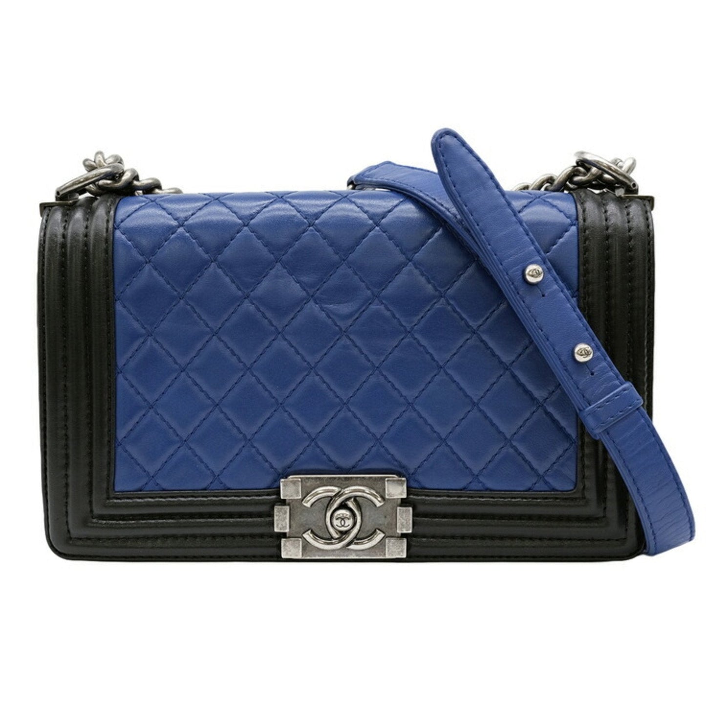Chanel Boy Chanel Shoulder Bag BlueBlack