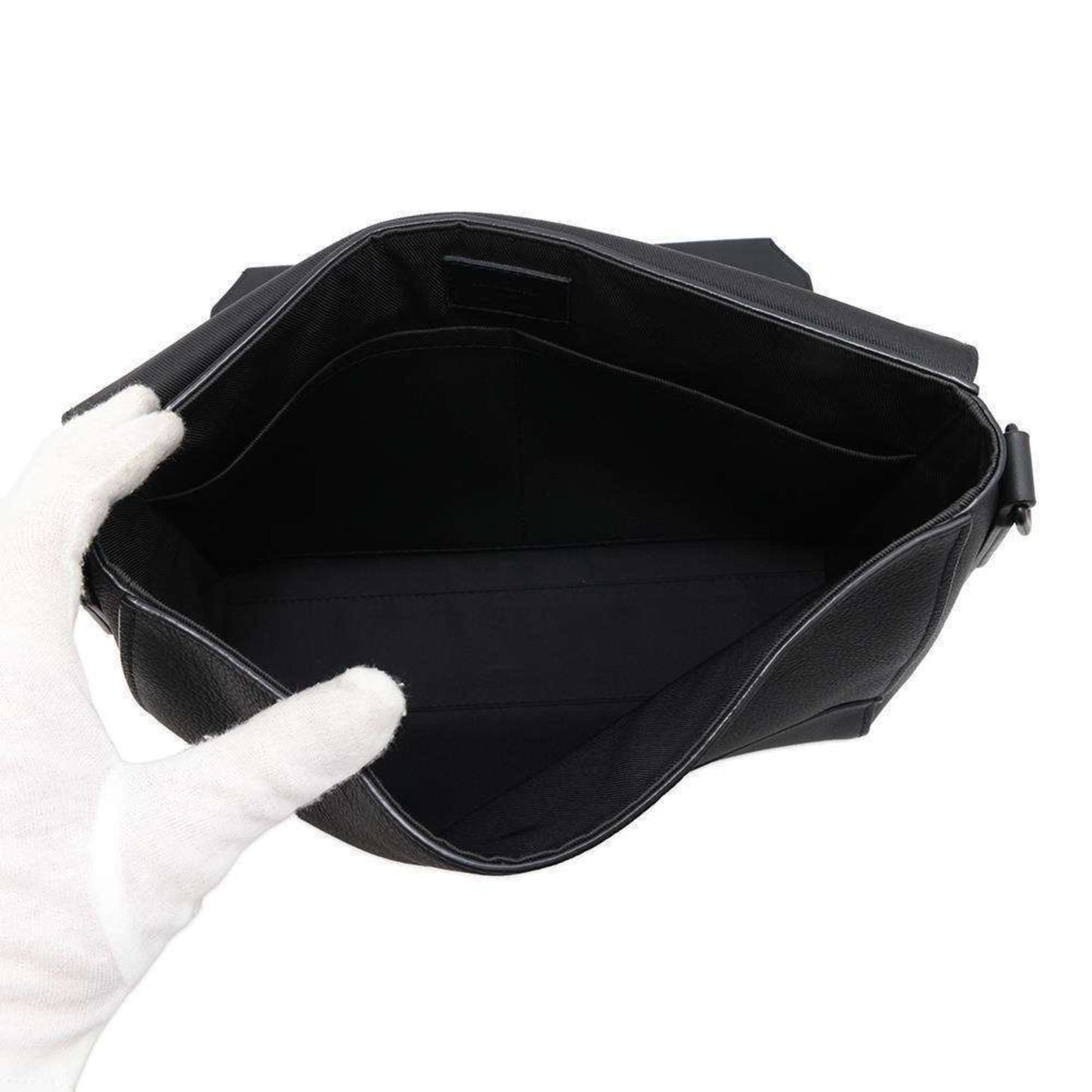 LV Trainer Black Leather Messenger Bag