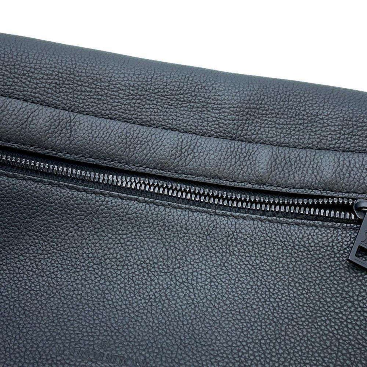 LV Trainer Black Leather Messenger Bag